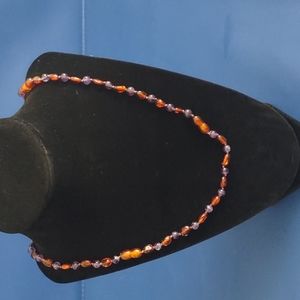 Honey Amber with Amythyst Necklace